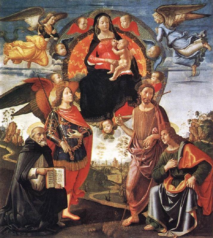 GHIRLANDAIO, Domenico Madonna in Glory with Saints Sweden oil painting art